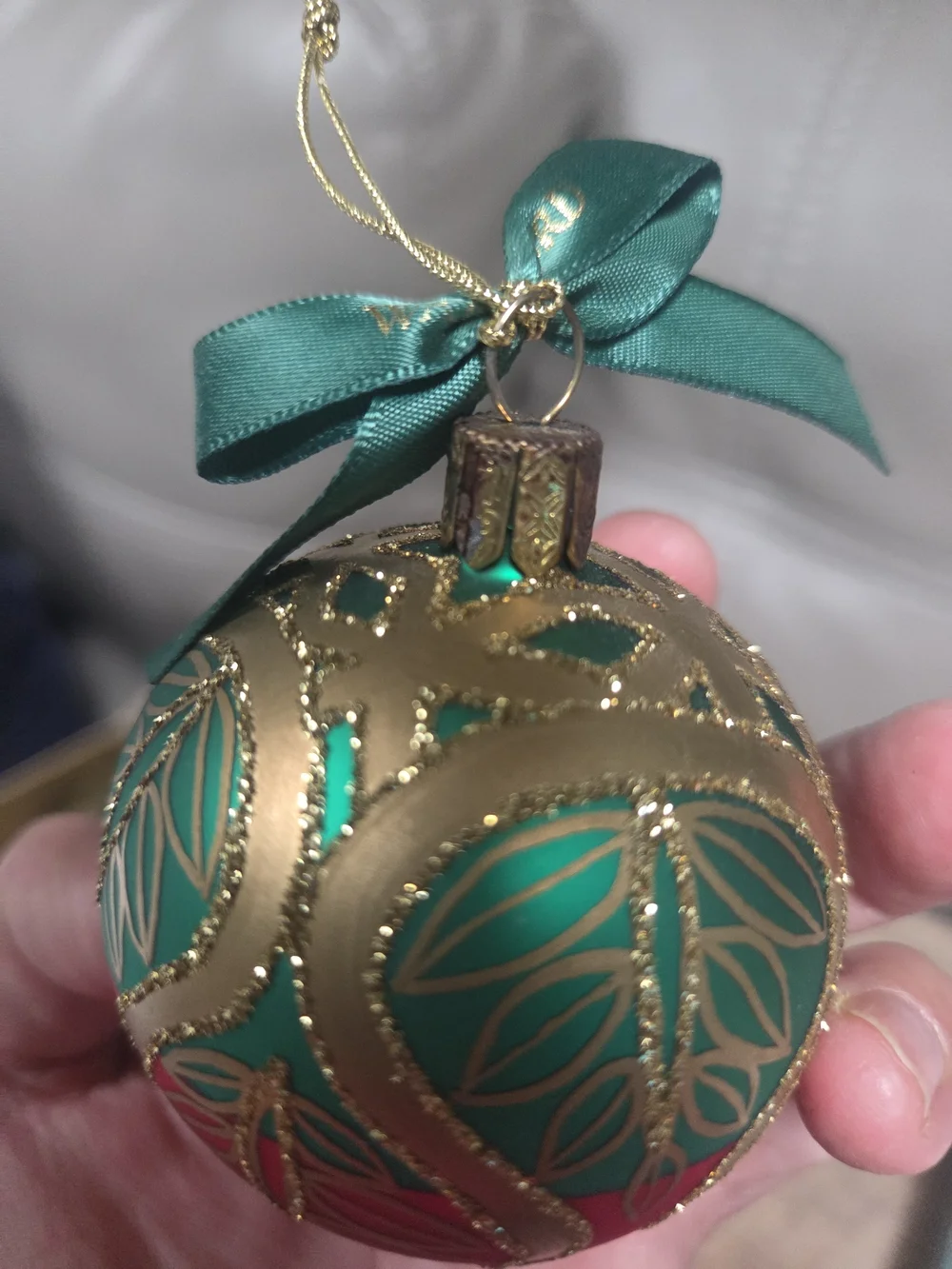 2 Vintage Waterford Holiday Heirlooms Peacock Ball Ornaments ~ Bin R
